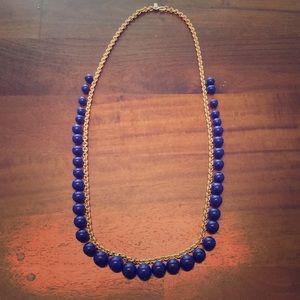 Kenneth jay lane gold and blue necklace